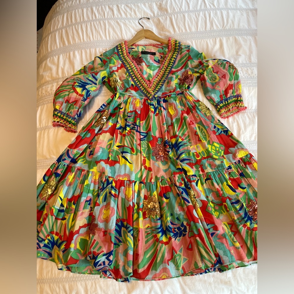 SIMONA BARBIERI / Twin Set RARE! The most gorgeous cotton party dress ever! SZ S